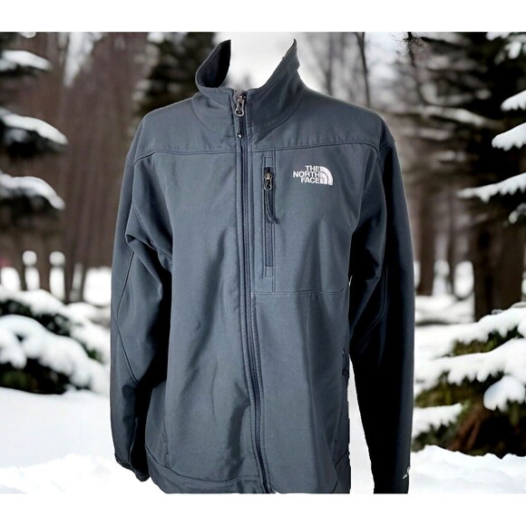 The North Face APEX GRAY Softshell Jacket Black- Size Large AL5C - Picture 1 of 8